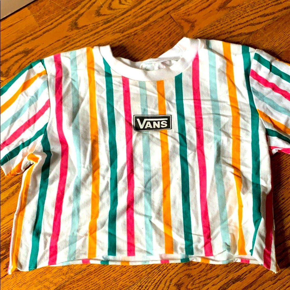 VANS X-SMALL STRIPED CROP TOP